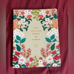NEW! Vegan Leather Journal Floral Psalms Scripture 190 Pages